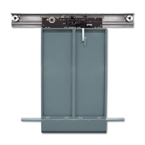 Panels center opening landing door device